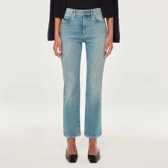 DL1961 Women's Patti Light Wash Straight Leg Jeans - High-Rise, Vintage Ankle Fit - View #9